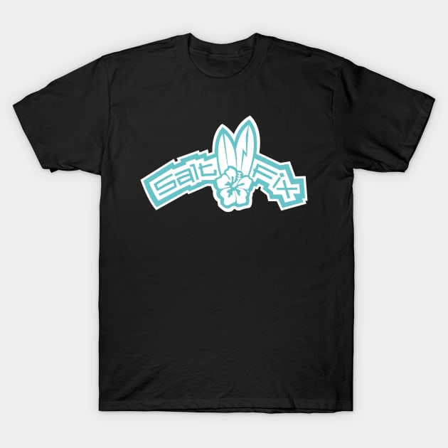 Salt Fix Summer Surfing Design T-Shirt by CamcoGraphics